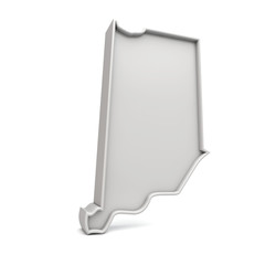 American state of Idaho, simple 3D map in white grey. 3D Rendering