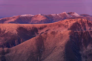 Naklejka premium sunrise in Fagaras Mountains, Romania