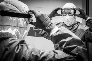 Personal sanitario se protege en la epidemia de covid19