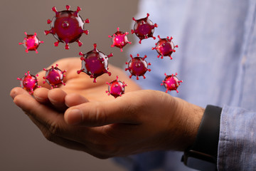 flu virus attack digital 3d  epidemic.