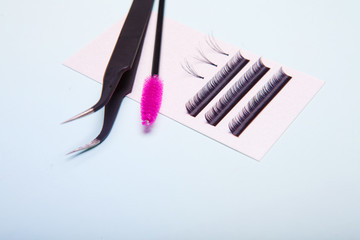 False eyelashes brushes and tweezers tools eyelash extension accessories