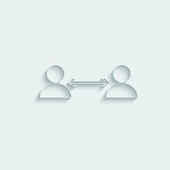 paper Social distancing icon. Keep the  distance.  stop covid 19,  coronavirus