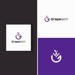 grape technology modern logo design unique