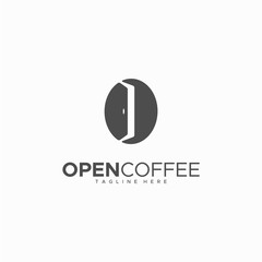 open coffe logo design unique