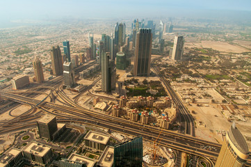Naklejka na ściany i meble Aerial view of Dubai, United Arab Emirates, Middle East.