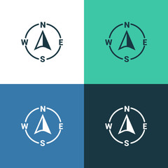 Compass Vector Color Icon Set