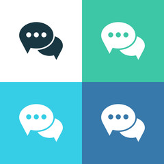 Message Bubbles Chat Vector Color Icon Set