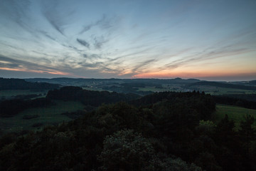 360 degree wide view on a german low mountain range