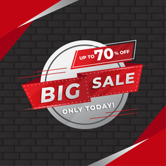 Obraz premium Big sale discount banner template promotion. Easy to edit and customize. Vector shape