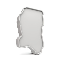 American state of Mississippi, simple 3D map in white grey. 3D Rendering