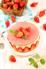strawberry shortcake- strawberry cake with cream