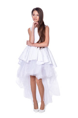 Portrait of happy little girl in dress