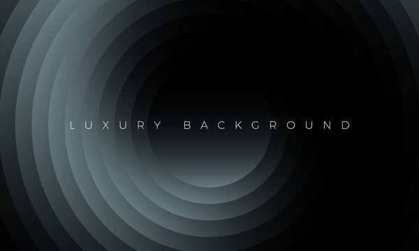 Luxury Premium wallpaper illustration. Modern dark background with stylish grey geometric circles elements. Rich black abstract background for header, website template, landing page, banner, poster