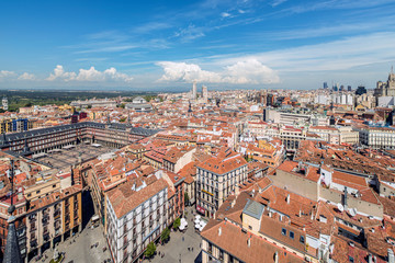 Aerial view of Madrid at sunrise