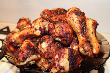 Baked chicken drumsticks. Chicken legs in the oven.