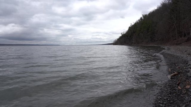 Rocky beach on Seneca Lake in the Finger Lakes