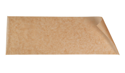 a sheet of craft paper isolated on a white background