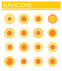 Sun related icons set on background for graphic and web design. Creative illustration concept symbol for web or mobile app