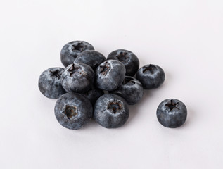 blueberries with mint isolated on a white background