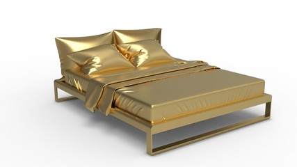3d illustration of the big bed