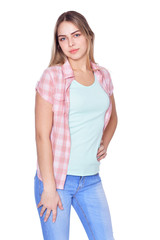 Obraz premium Portrait of beautiful woman wearing casual clothing