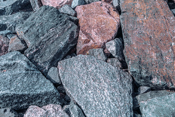 Red granite. Close-up. Natural background.