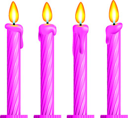 birthday candles vector on white background