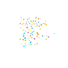 Rainbow Festive Confetti. Carnival Star Falling.