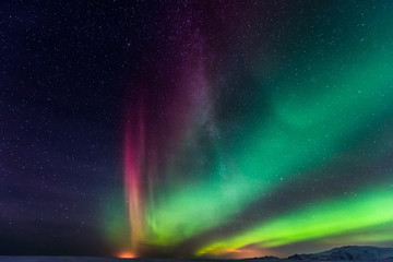 Fototapeta premium Northern lights aurora borealis