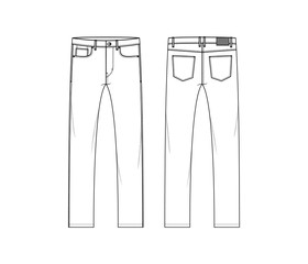 Men's 5 Pocket Jeans - Slim Leg
