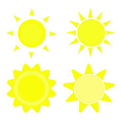 Sun icon set. Vector illustration,flat design illustration