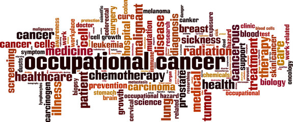 Occupational cancer word cloud