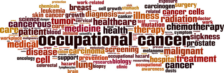 Occupational cancer word cloud