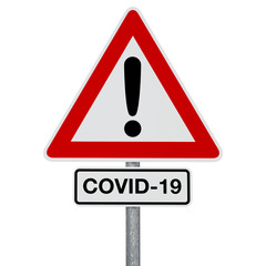 Caution Coronavirus - COVID-19 - digitally generated image - clipping path included