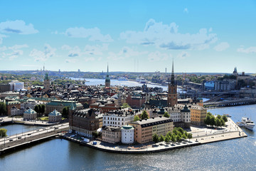 Aerial view of Stockholm , Sweden