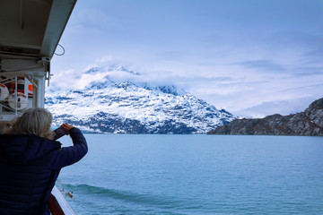 Cruise ship sailing in Glacier Bay National Park, Alaska