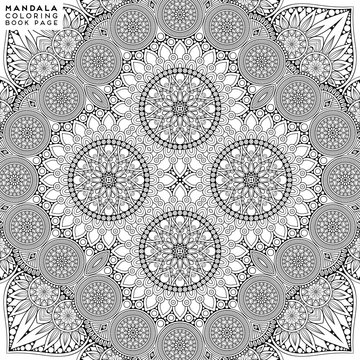 Flower Mandala. Coloringbook page template