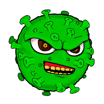Corona Vírus ou Covid-19 como um monstro verde