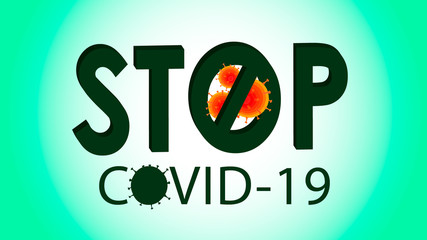 Stop covid-19, coronavirus outbreak, virus floating in a cellular environment.