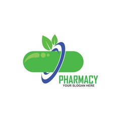 Capsule pharmacy medical logo template