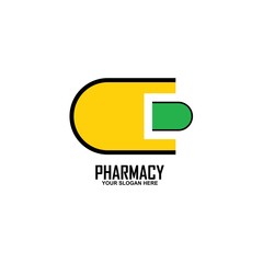 Capsule pharmacy medical logo template