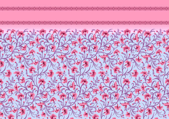 textile indian floral border design background