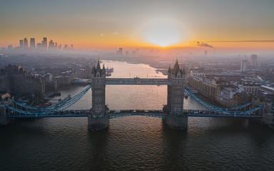 London Bridge sunrise drone photography 
