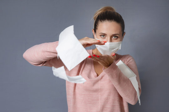 Woman with toilet paper