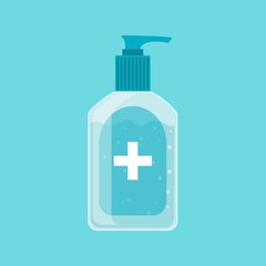 blue pump bottle of hand cleaner gel