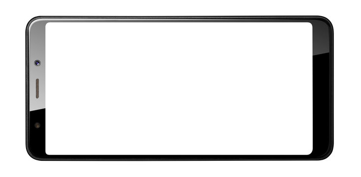 Black smartphone, isolated on white background