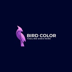 Fototapeta premium Vector Logo Illustration Bird Gradient Colorful Style.