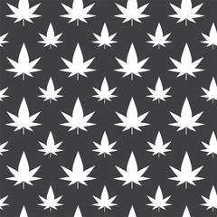 Vector illustration with cannabis leaves. Cannabis pattern. Great for backgrounds, fabrics, wrapping paper, etc.