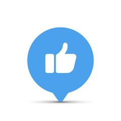 Thumb up symbol, finger up icon vector illustration. Facebooke like.