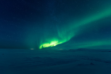 Northern lights aurora borealis - obrazy, fototapety, plakaty